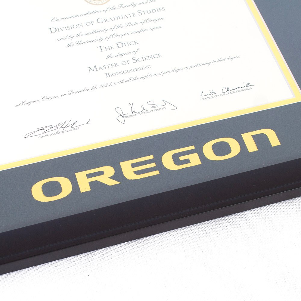 Classic Oregon O, Josten's, Black, Frames & Albums, Grad, Diploma Frame, Prestige, Gold Foil, 909479